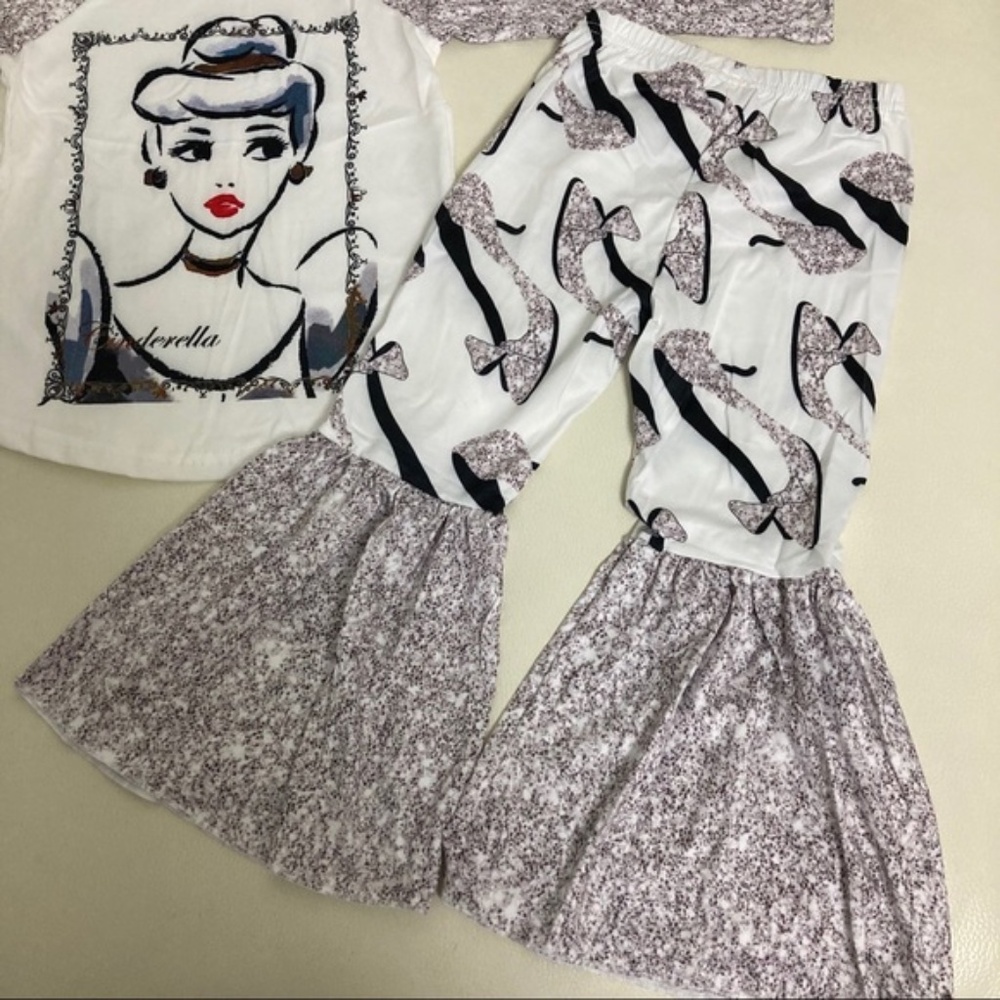 Boutique Cinderella Cute Flare Pants top set - Picture 5 of 5